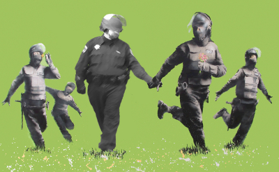Pepper Spray Cop in a Banksy Painting